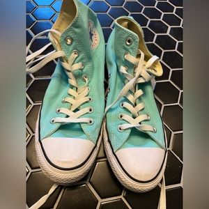 Aqua teal high top converse size 9